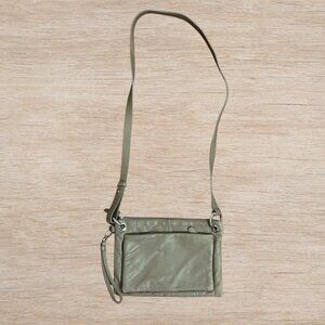 J.Jill Taupe Brown Genuine Leather Crossbody Purse Wristlet Bag STYLE #121H005